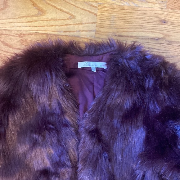 Lovers + Friends Deep Burgundy/Wine Faux Fur Jacket - Picture 8 of 13